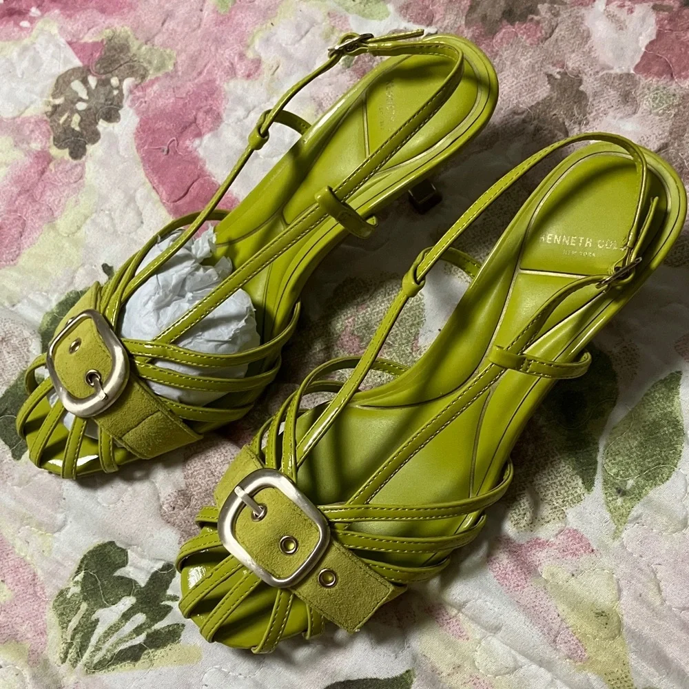 Kenneth Cole Women's Green Heeled Sandals - Picture 4 of 7